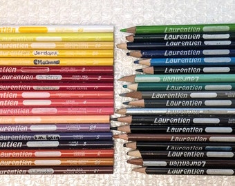 36 Laurentien Canada Colored Pencil Crayon Discontinued Brand Mixed Sampler Set Professional Artist Grade & Adult Coloring