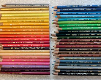 46 Vintage Berol Prismacolor Colored Pencils Crayons 1980s-1990s Rainbow Sampler Set Great for Artists or Collectors