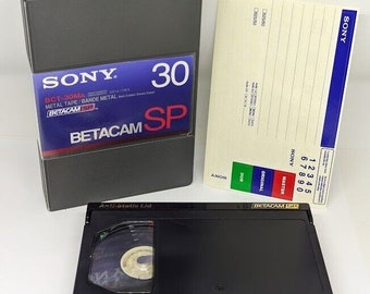 Sony Betacam SP Tape 30 Mins BCT-30MA Metal Beta Video New Black w/ Plastic Case