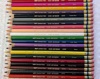 21 Eberhard Faber Col Erase Vintage Colored Pencil Crayons Set Features Harder Lead Cores Great for Illustration Art Detailed Manga Drawing