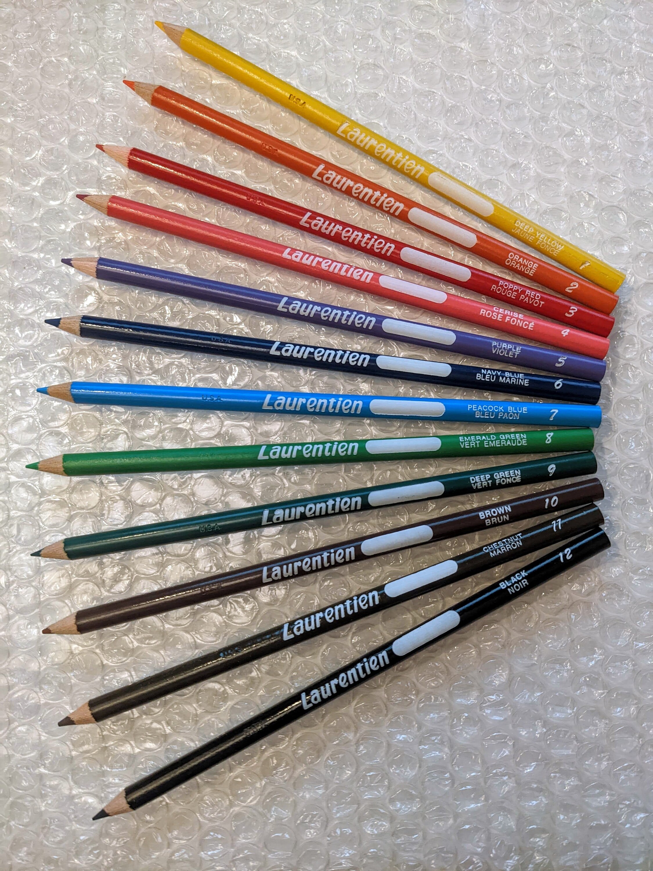 12 Laurentien Colored Pencil Crayon Set Brand New Unused Factory
