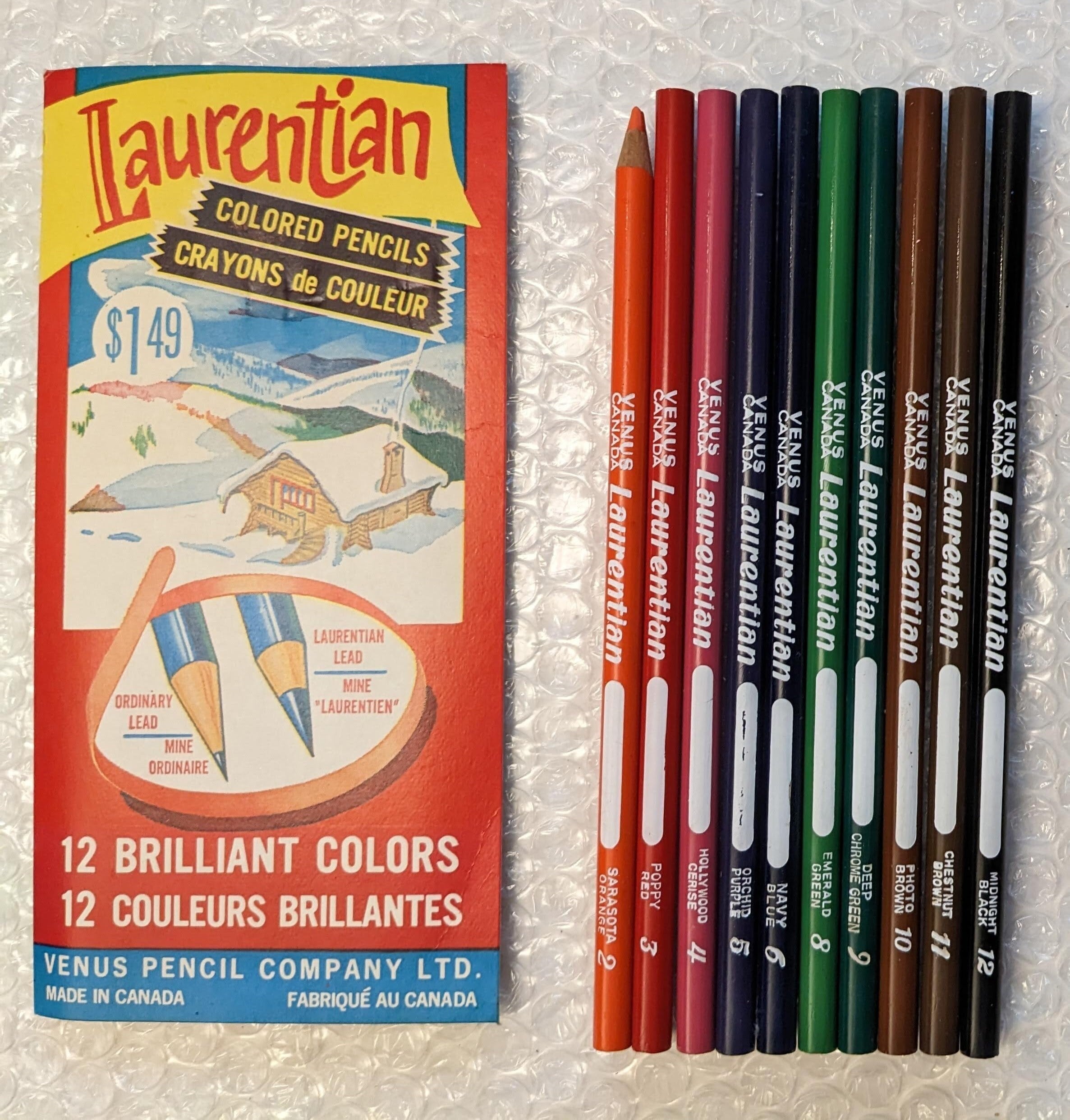 Vintage 1970s 1980s Children's Colouring Pencils Box Set