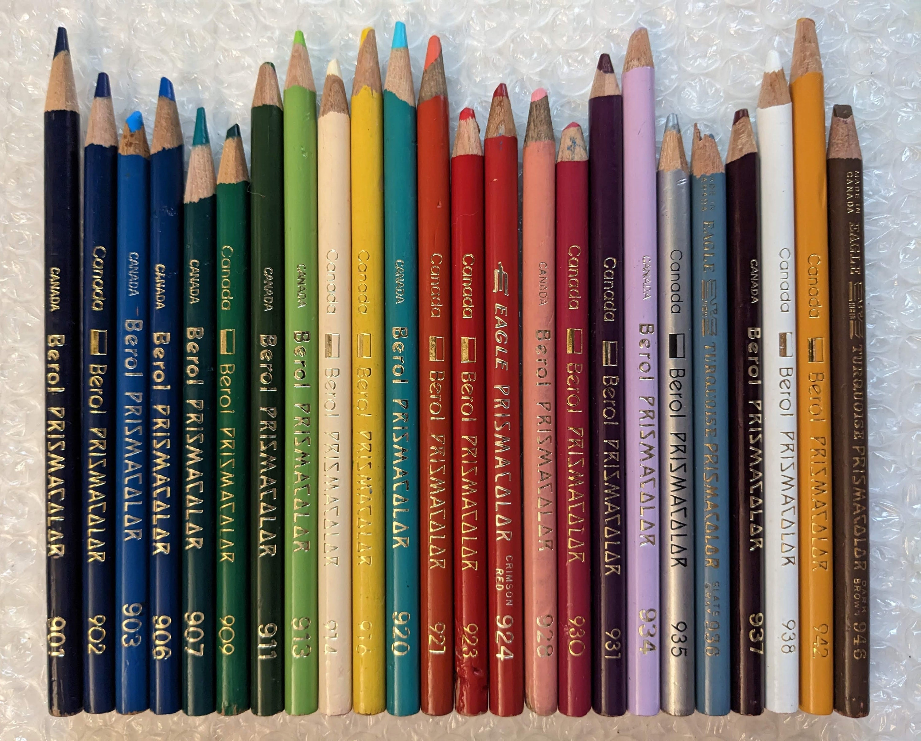 20 Blue Colored Pencil Crayons Set Artist Quality Mixed Brands to