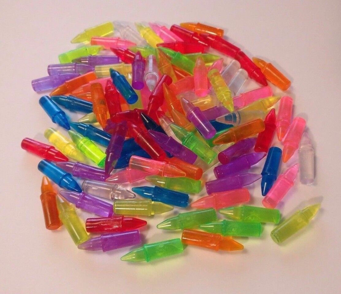 100 Lite Brite Pegs Lot 7/8 Inch Short Replacement for Modern Hasbro Cube  or Flat Screen Multicolored Rainbow Mix Pieces Altered Art 