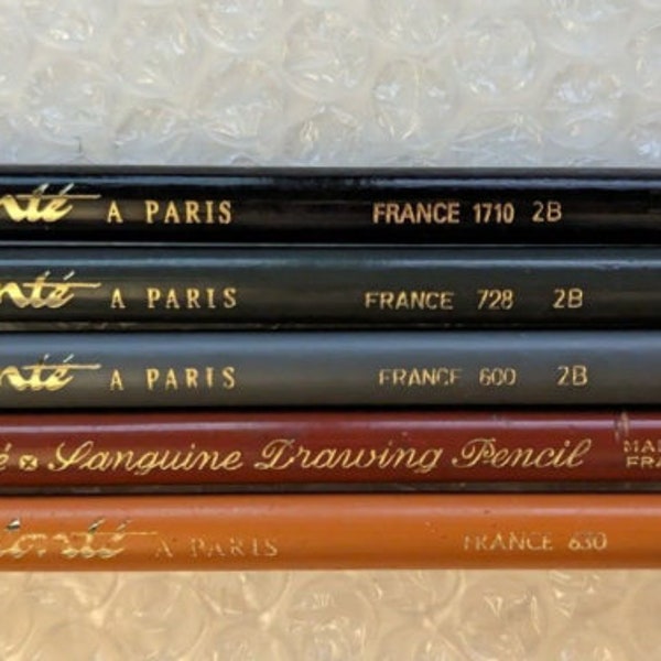 5 Conte A Paris Pencil Crayon Set Great for Sketching or Colouring Includes Graphite White Sepia Black with Thick Leads