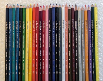 28 Prismacolor Scholar Colored Pencil Crayon Set Modern Lightly Preowned Lot Made by Sanford Artist Coloring Supplies