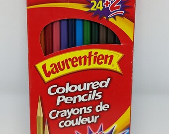 26 Laurentien Colored Pencil Crayon Full Length Set in Original Box Discontinued Brand High Quality Artist Grade 80s 90s Kids Nostalgia