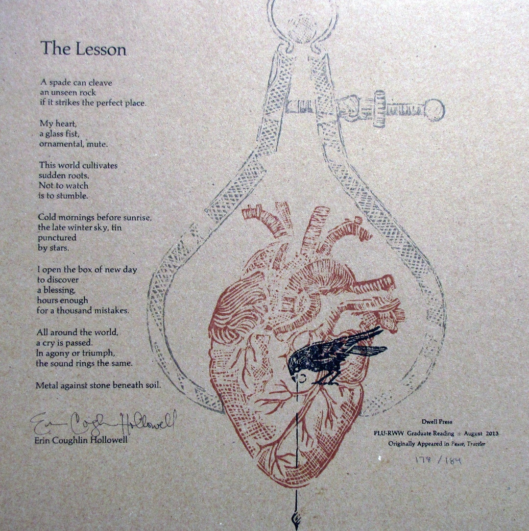 The Lesson Poetry Broadside Erin Coughlin Hollowed Etsy