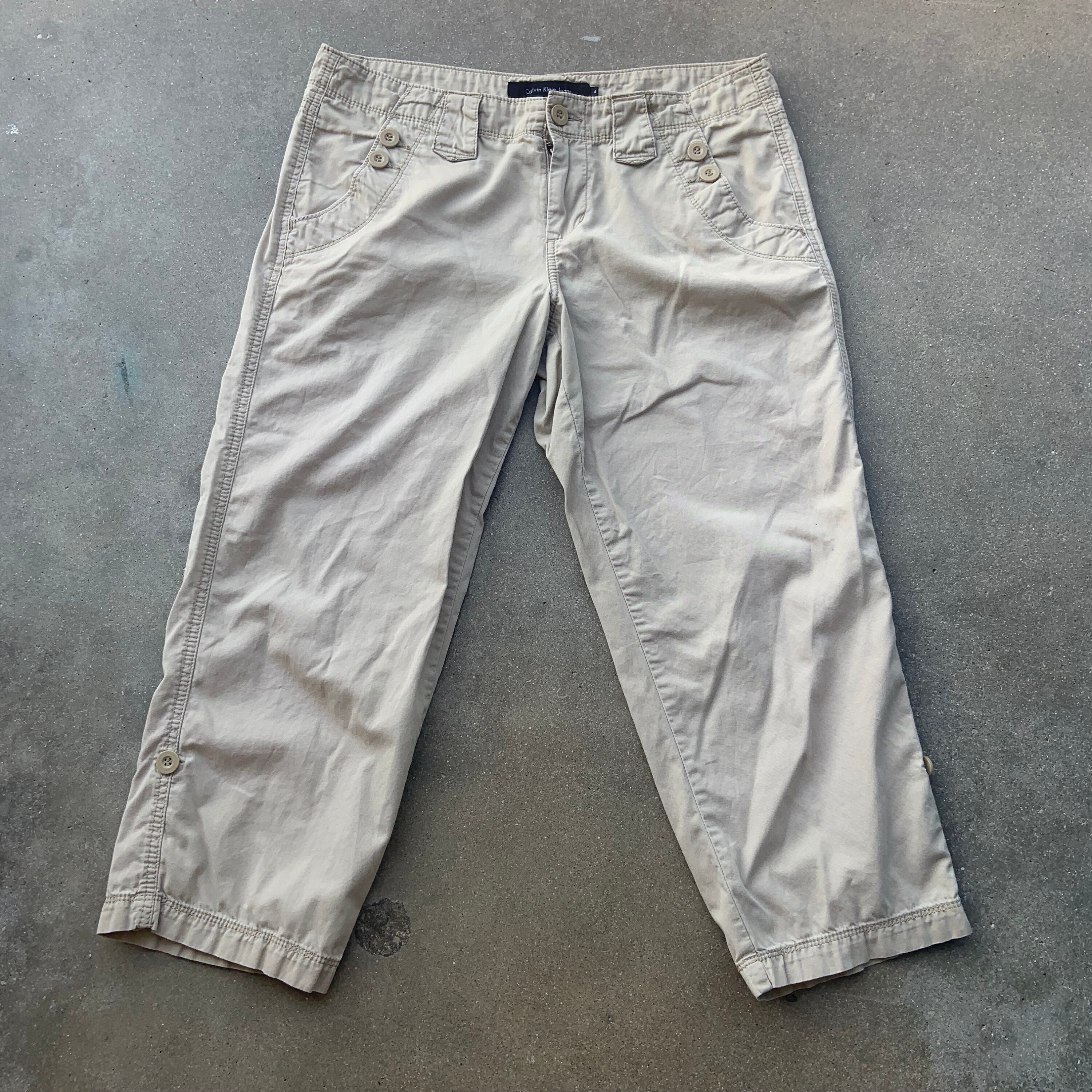Women S Calvin Klein Jeans Capris Pants Tan Very Cute And