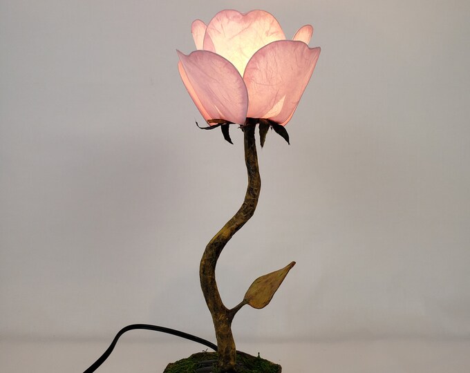 Light Pink Rose Flower Table Lamp Etsy