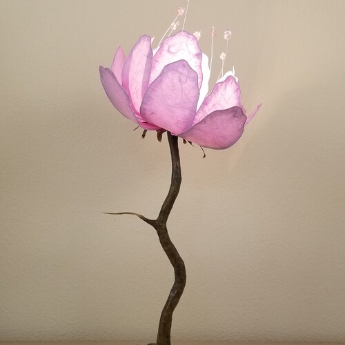 Lotus Small Table Lamp With LED Candle Fairy Flower Night Lamp Etsy