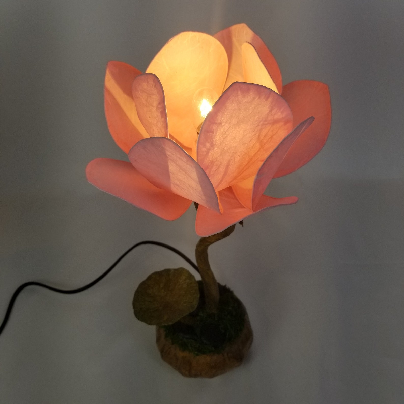 Light Pink Lotus Flower Table Lamp Etsy