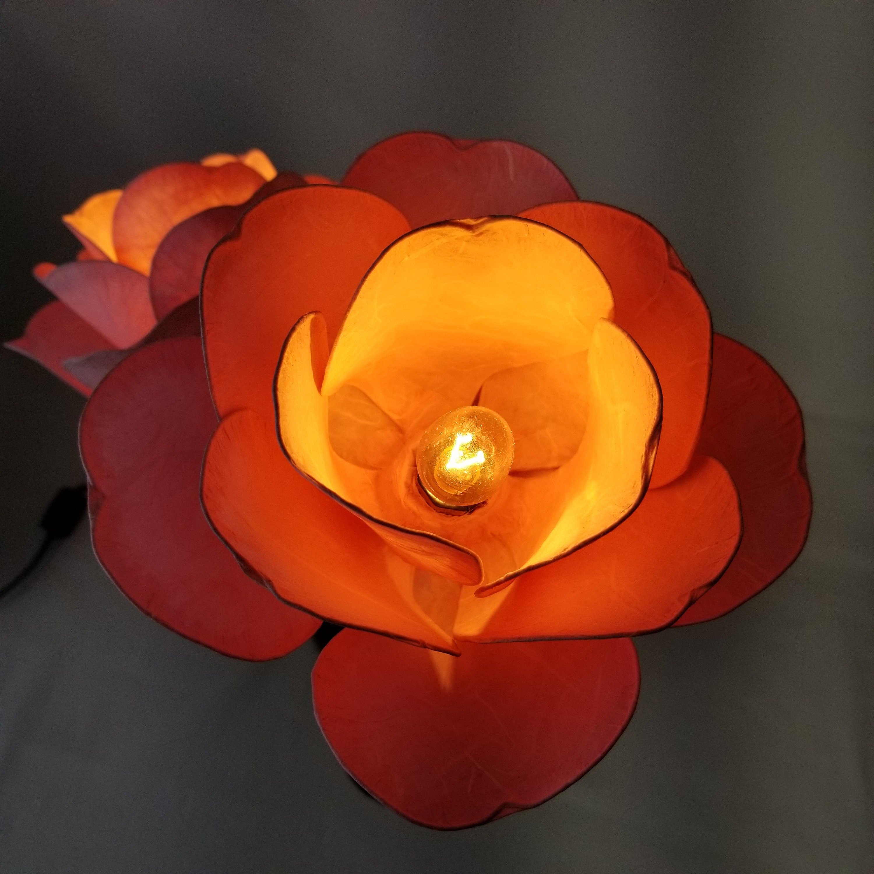 Light Pink 2 Rose Flower Table Lamp Etsy