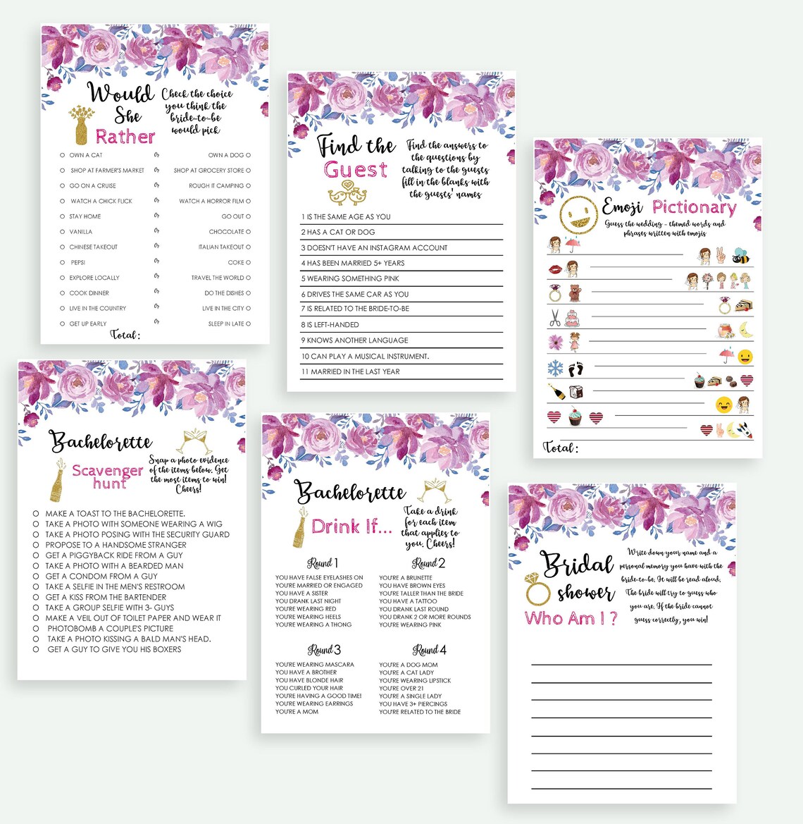 Disney Bridal Shower Games wedding shower games Disney games | Etsy