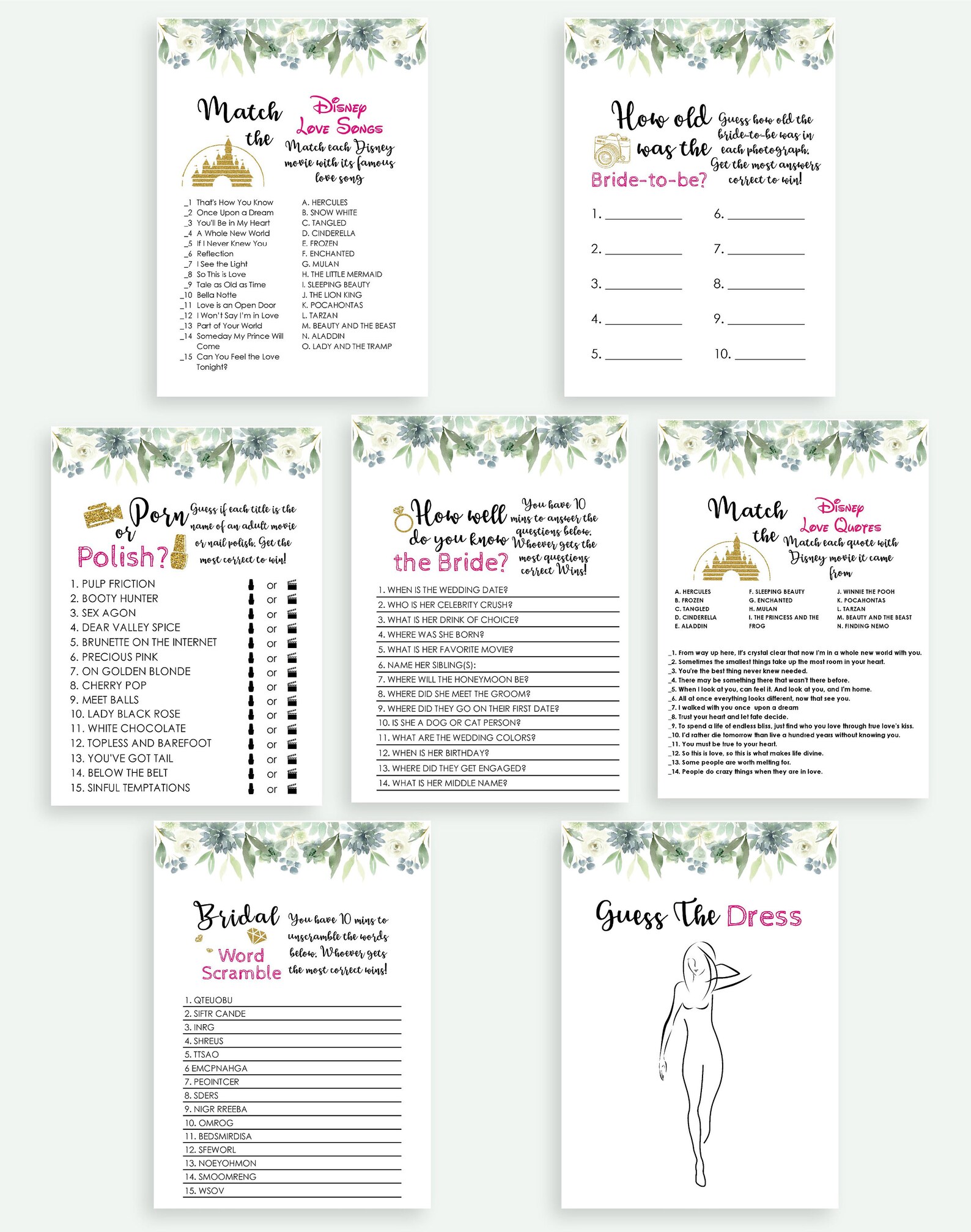 How Well do You know the Bride Quiz / Questionnaire Template Etsy