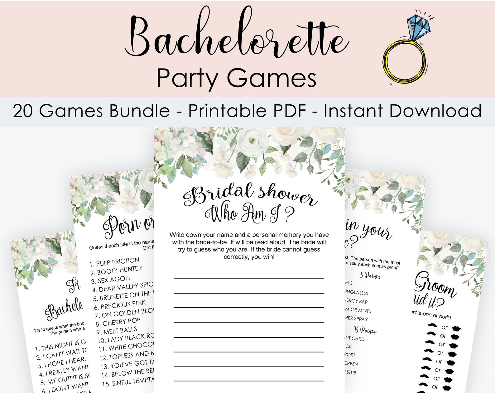 Naughty Bachelorette Game Bridal Shower Games Hens Party Etsy