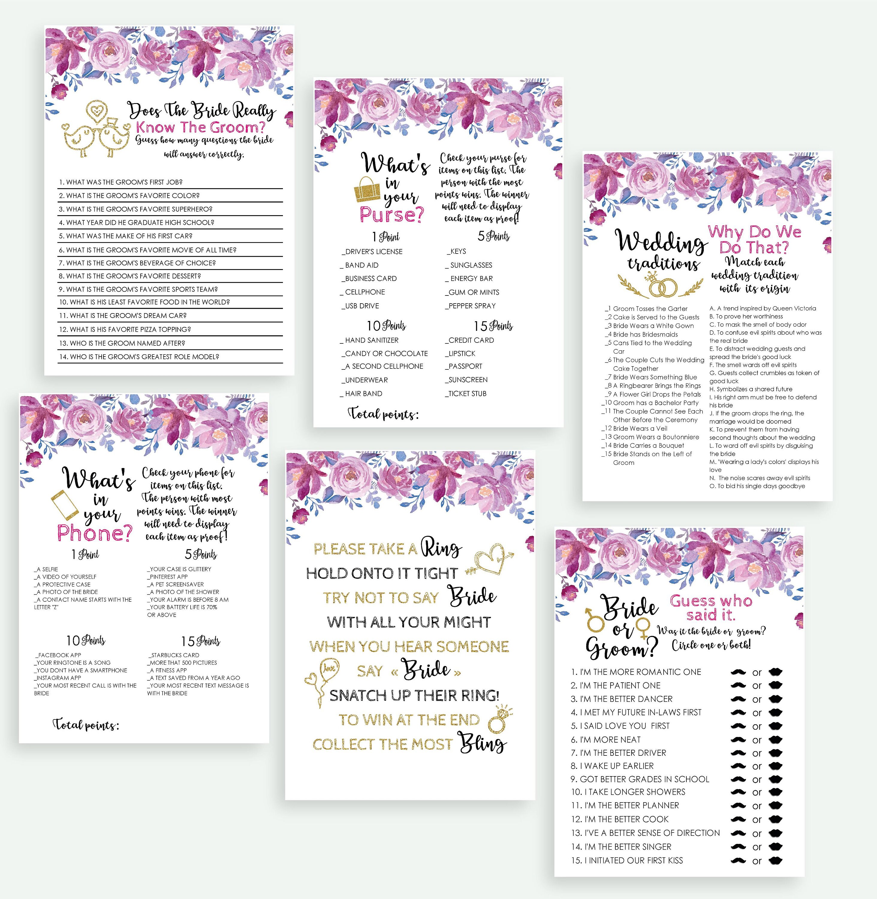 Disney Bridal Shower Games wedding shower games Disney games | Etsy