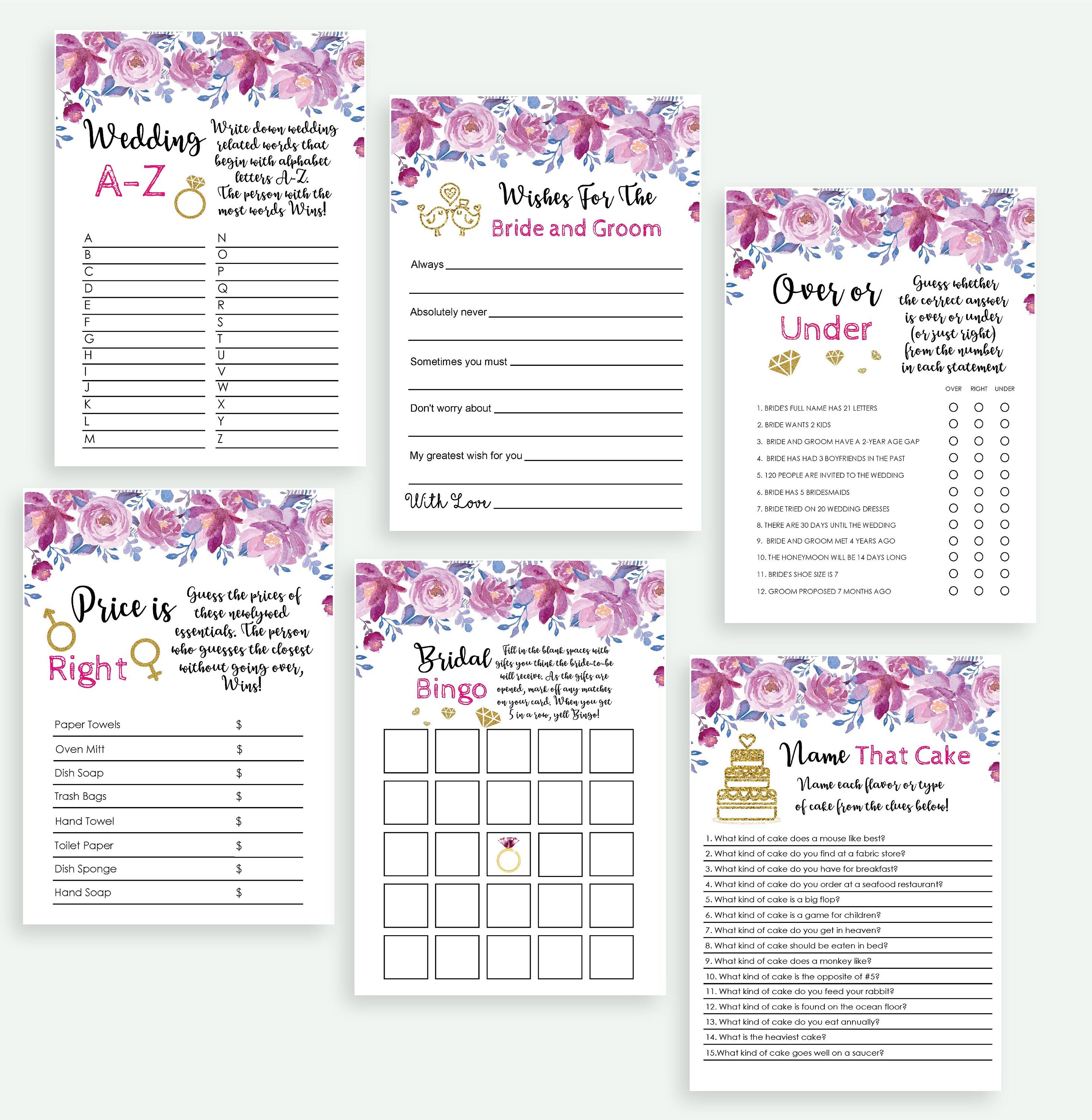 Disney Bridal Shower Games wedding shower games Disney games | Etsy