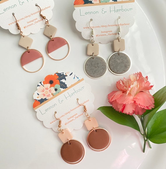 Natural cheap clay earrings