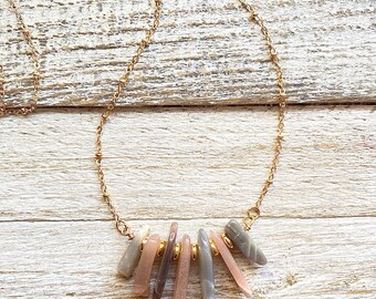 Sunstone Necklace, Gemstone Necklace, Gold Necklace, Sunstone Jewelry