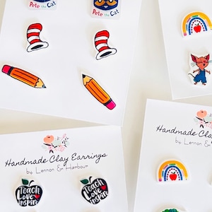 Teacher Earrings, Stud Earrings, School Earrings, Children’s Literature Jewelry, School-Themed Jewelry