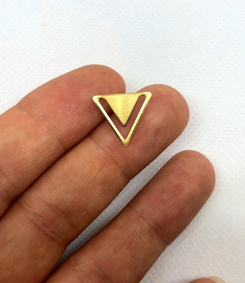 Gold Triangle Earrings Triangular Stud Earrings Gold Stud | Etsy