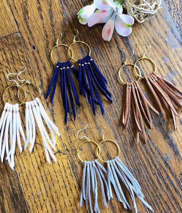 Leather fringe hotsell earrings diy