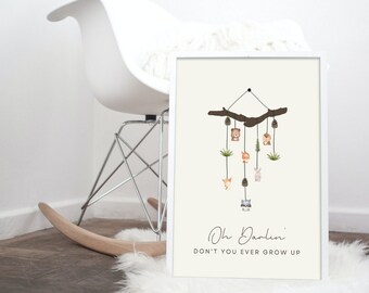 Woodland Nursery Poster: Animals Mobile Art Print (Digital Download)