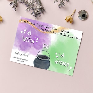 Invitation imprimable Gender Reveal - Witch or Wizard Digital Download - Gender Reveal Party Invitation Download - Witch or Wizard Imprimable