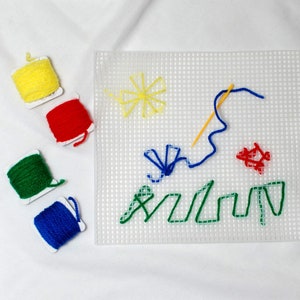 Kids Embroidery Kit Wooden Embroidery Board Kit Easy Sewing 
