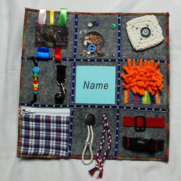 Mens Activity Quilt Blanket For Dementia, Alzheimers Fidget Blanket, Personalized Sensory Mat, Gift for Dad