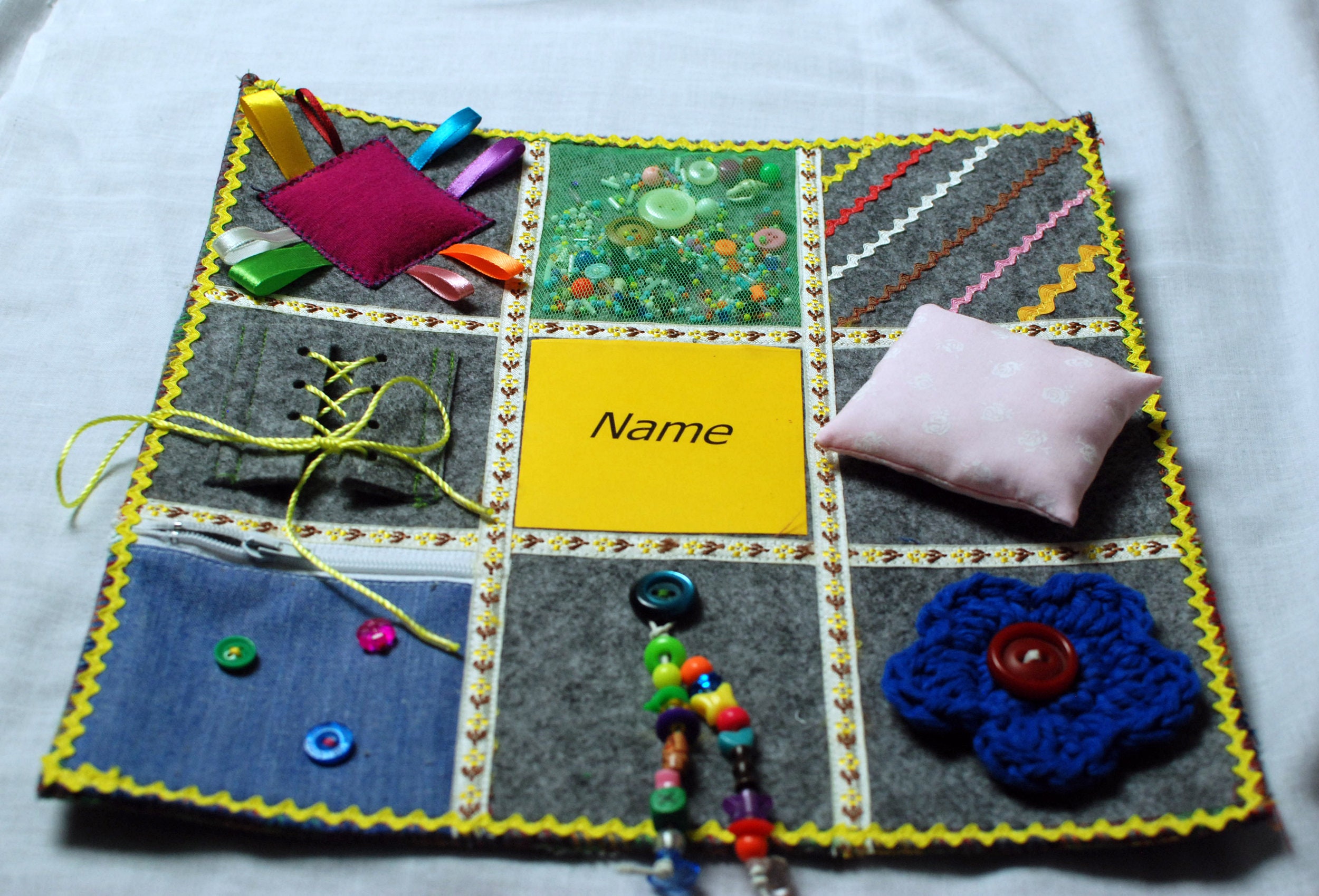 Activity Quilt Blanket for Dementia, Alzheimers Fidget Blanket