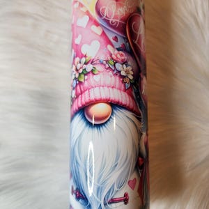 20 oz. Skinny Valentine&#39;s Day Gnome Sublimation Tumbler