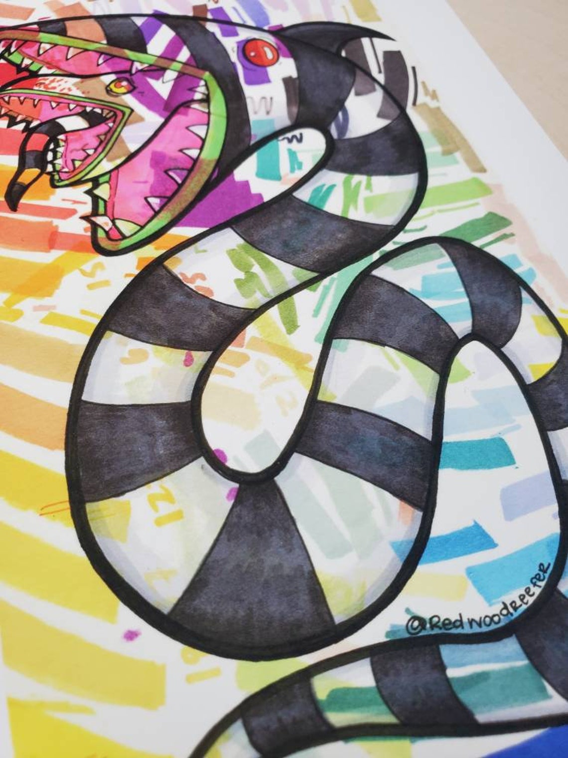 Rainbow Sandworm Print - Etsy