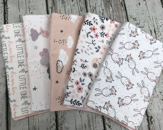 Flannel Double Sided Reversible Baby Burp Cloths / Peach Etsy