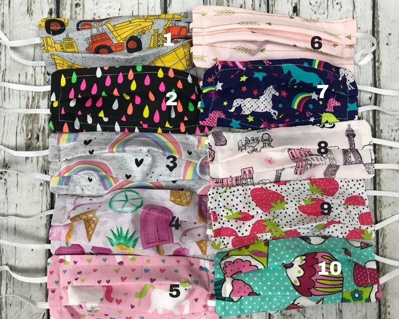 CLOSEOUT SALE Kids Face Masks 60 Designs Child Face Mask Etsy