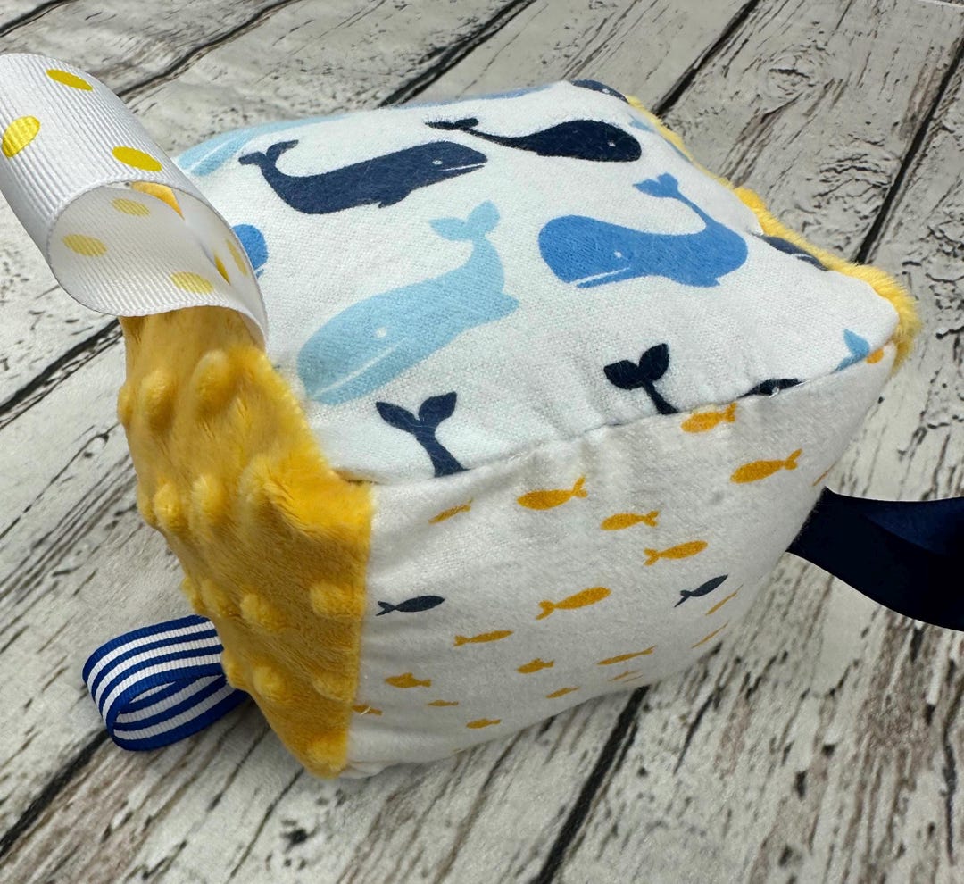Fabric Sensory Baby Block / Whale Baby Block / Baby Toy / Rattle ...