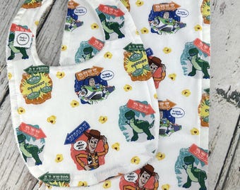 Baby Bib Burp Cloth Set Disney Toy Story / Baby boy Bib Burp Cloth /  Disney Baby / Toy Story Baby Gift Set / Baby Shower Gift