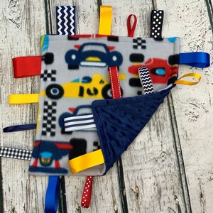 Manta de minky con etiqueta para bebé niño, coches de carreras, arrullo para bebé, regalo para baby shower