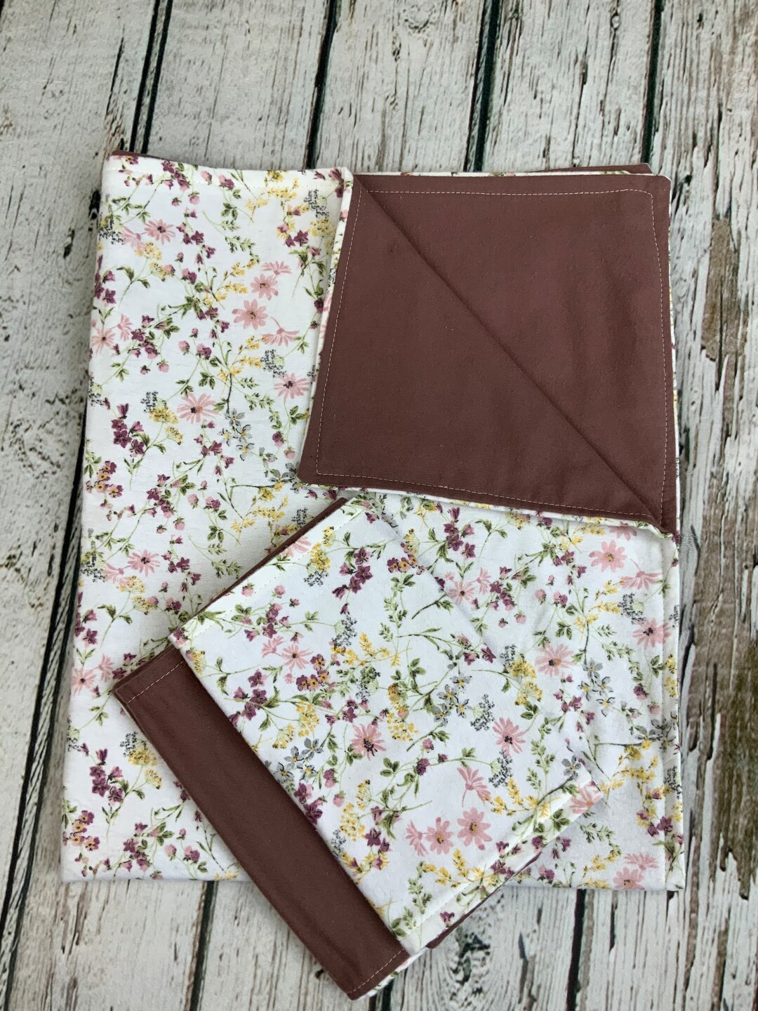 Baby Girl Blanket / Baby Girl Gift / Plum Purple Floral Receiving