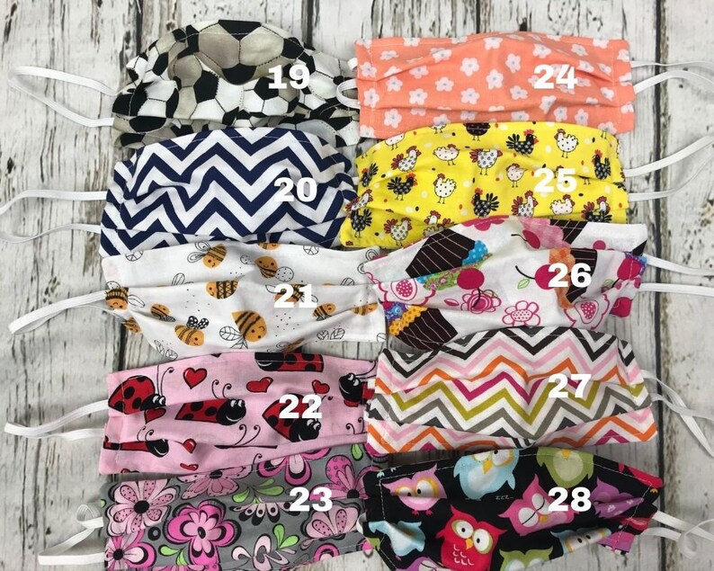 CLOSEOUT SALE Kids Face Masks 60 Designs Child Face Mask Etsy