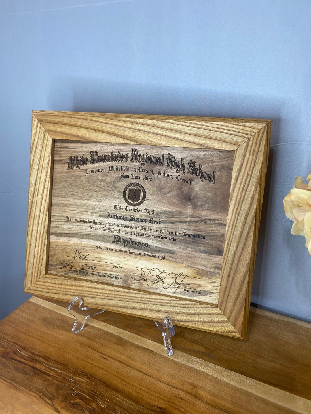 Engraved Diploma College Diploma Frame High School Diploma Frame