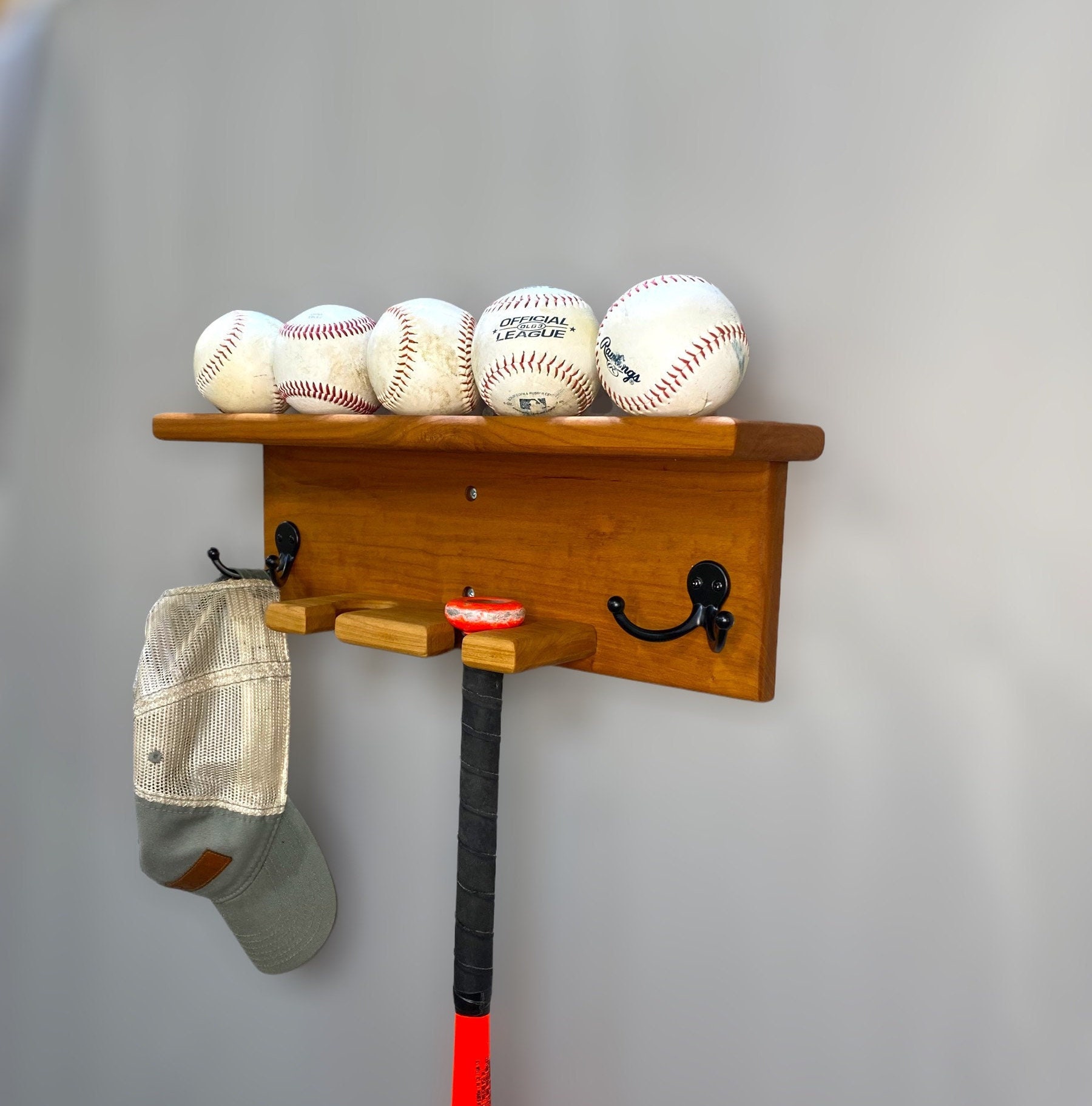 Baseball Bat Rack | Hat Rack | Baseball Display | Baseball Gift ...