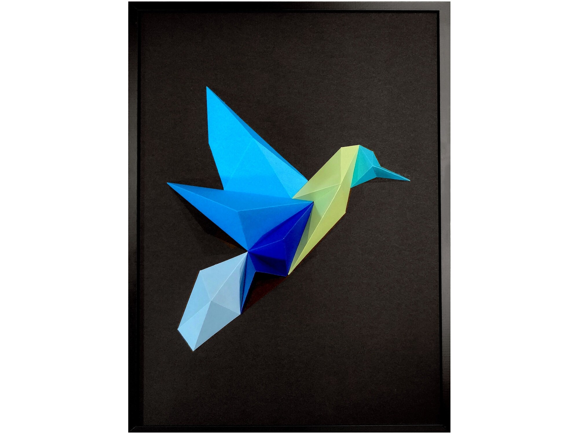 Tableau 3D Origami Wall Art - Oiseau Colibri
