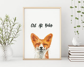 Fox print, 29,7x42 cm, fox poster, fox fine art, home deco, animal print, cute animal, foxy print, nature, urbanjunglestories, fox, artsy