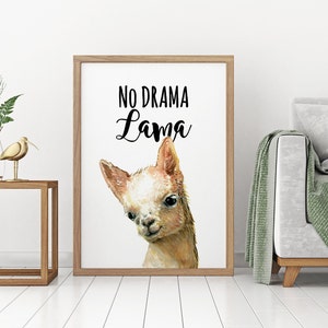 Llama, 29,7x42 cm, lama decor, Alpaca Poster, Lama Art Print, Nursery Decor, Color Animal Prints, Kids Room Decor,  Animal Poster