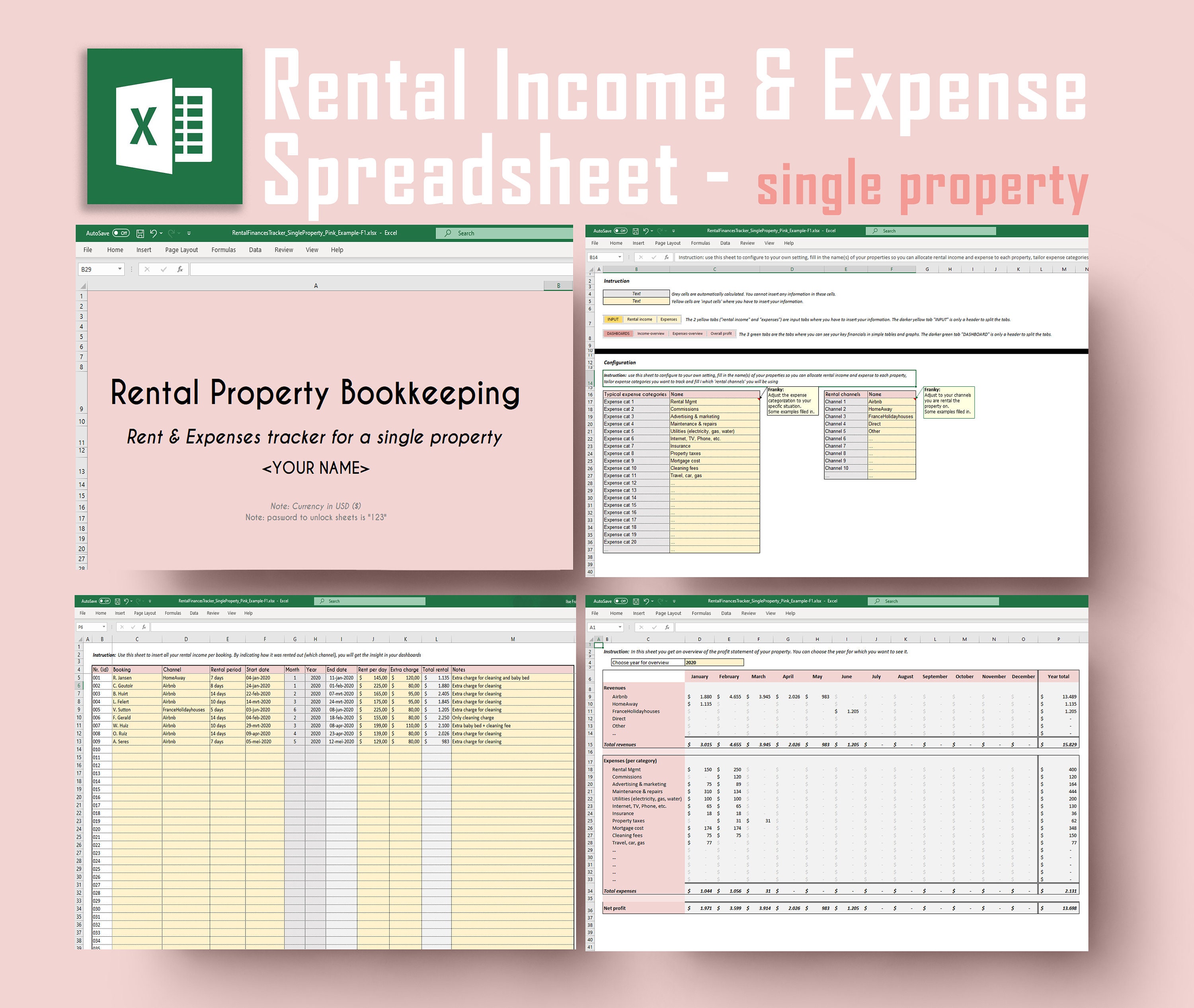 Rental Property Bookkeeping Template Rental Property Bookkeeping Template