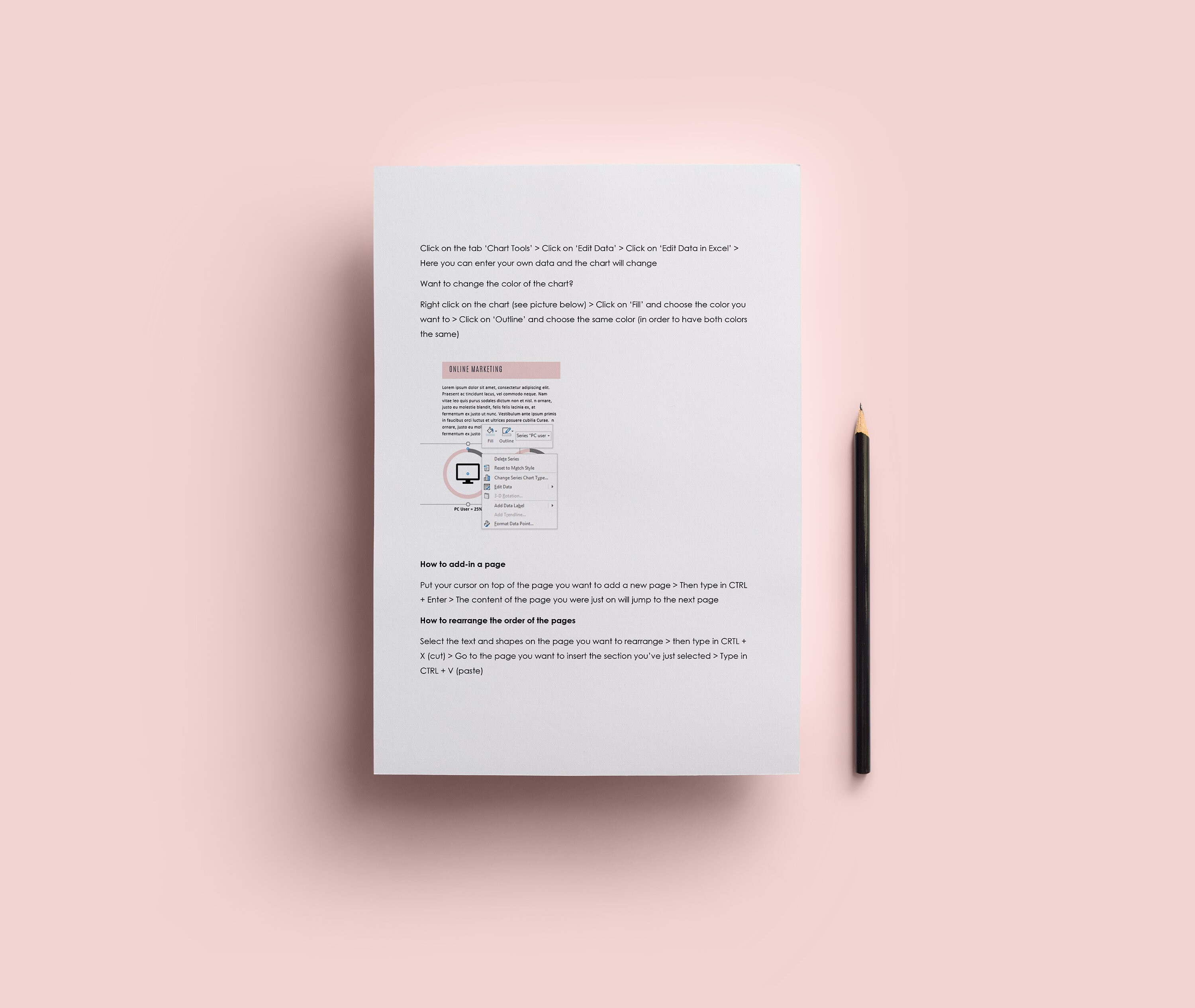 Basic Instructions How To Edit A Word Template Simple Etsy