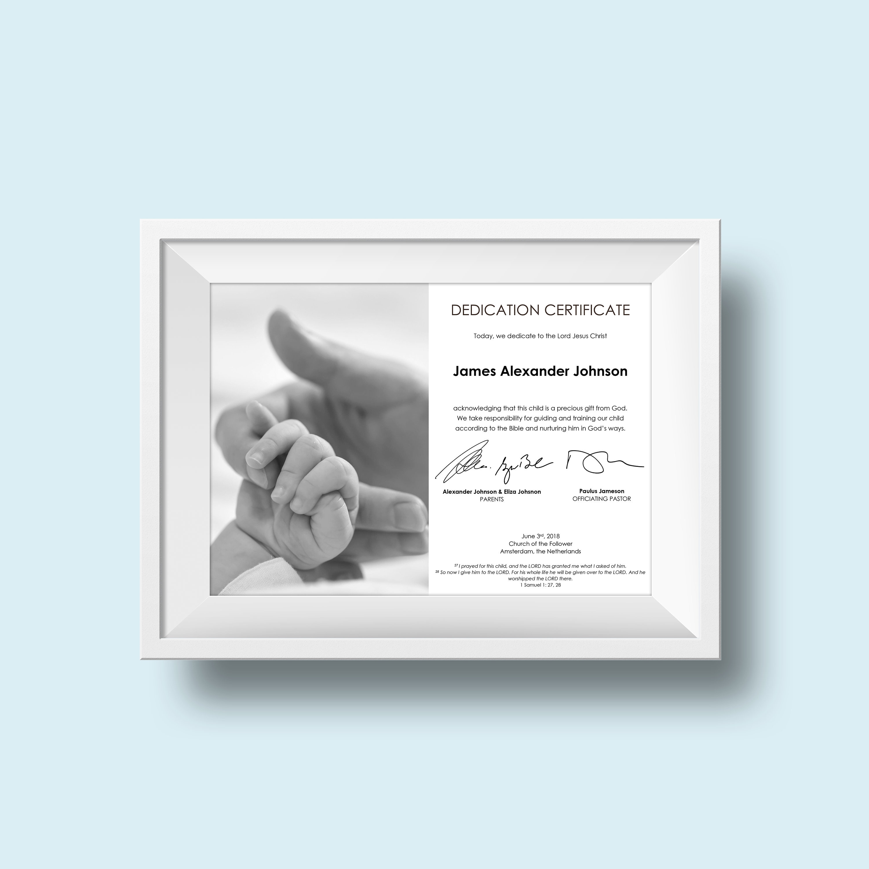 Baby Widmung Zertifikat  Vorlage  Taufe  Der Glaube  der Herr  Widmung  an den Herrn  DIY  Digitale Datei  Sofortiger Download  Einfach Pertaining To Baby Dedication Certificate Template
