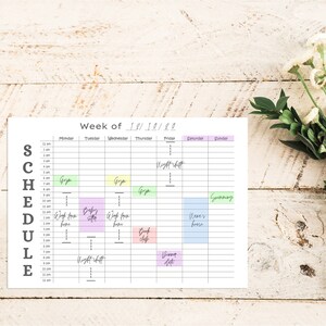 Bloqueio de tempo para impressão, planejador semanal, programação semanal, encarte Happy Planner Classic, carta e A4, horário, download do planejador digital